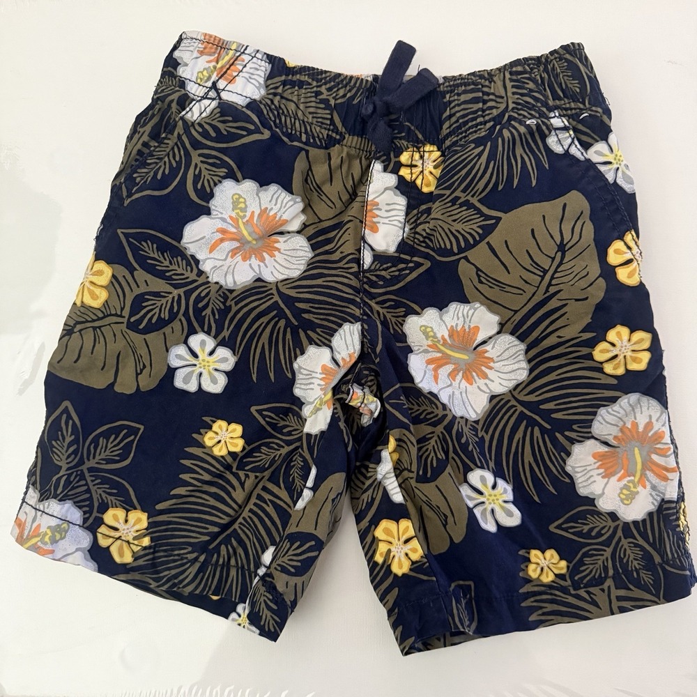 Gymboree tropical print drawstring shorts Toddler 4T Hawaiian EUC 100%‎ Cotton